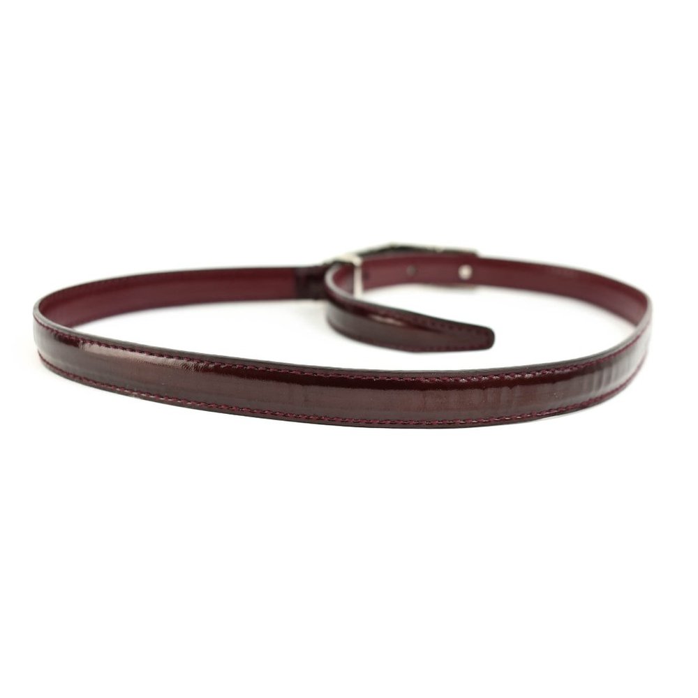 GUCCI: Burgundy, Patent Leather Logo Waist Belt px - Picture 4 of 7